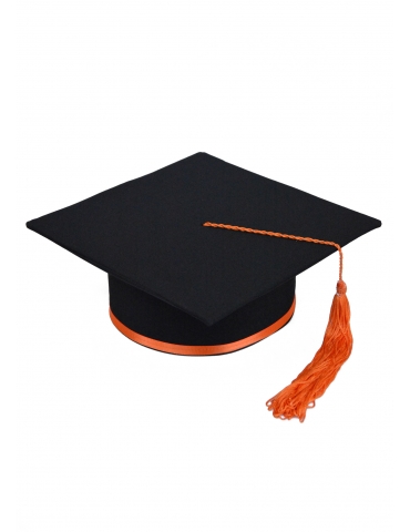 Orange black graduation cap