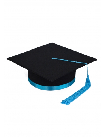 Turquoise black graduation cap